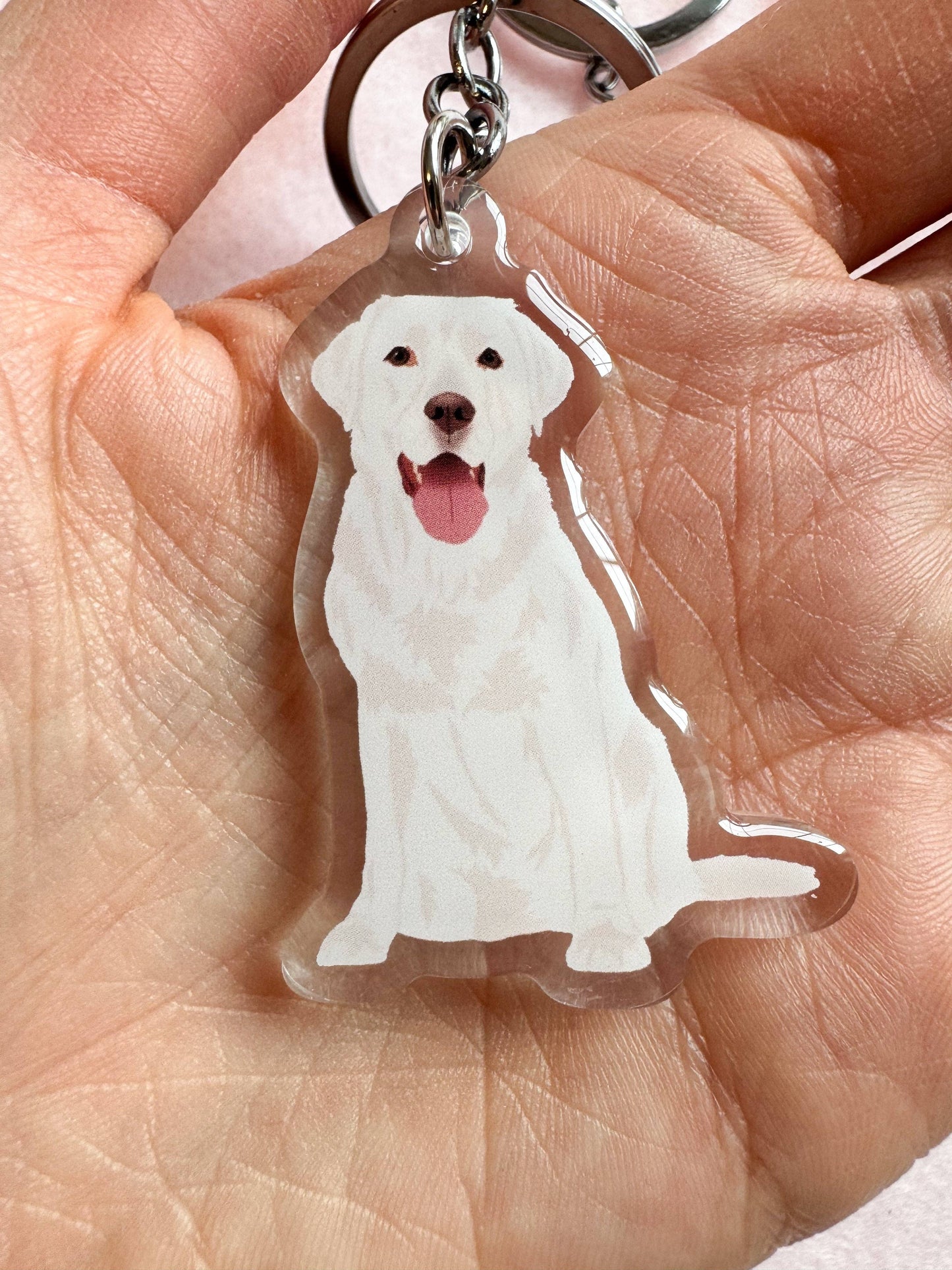 Labrador Retriever (white lab) Keychain