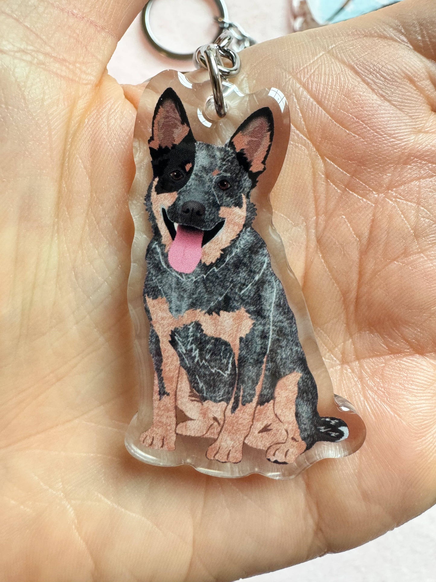 Heeler (blue), Cattle dog (blue) Keychain