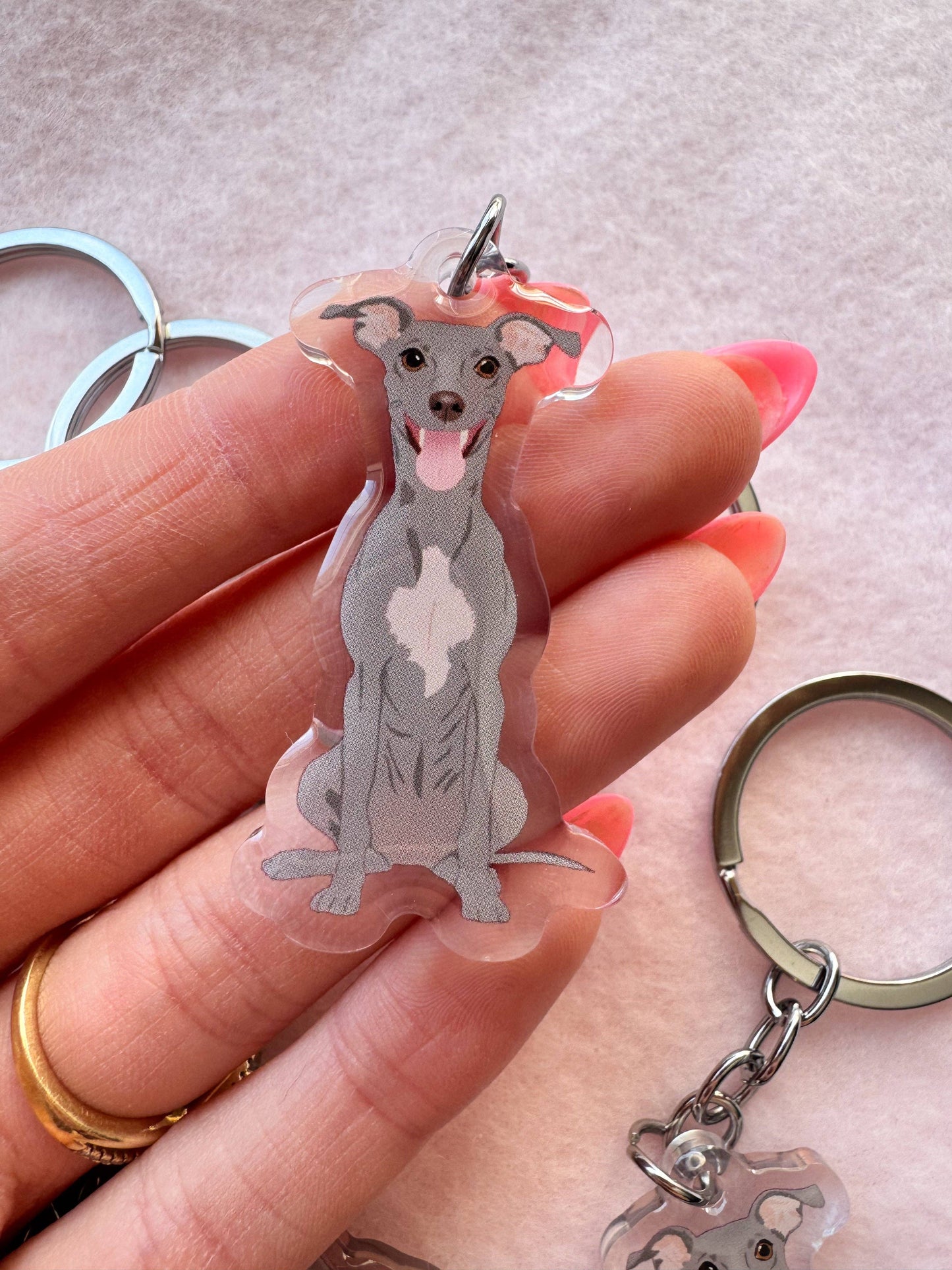 Italian Greyhound Keychain