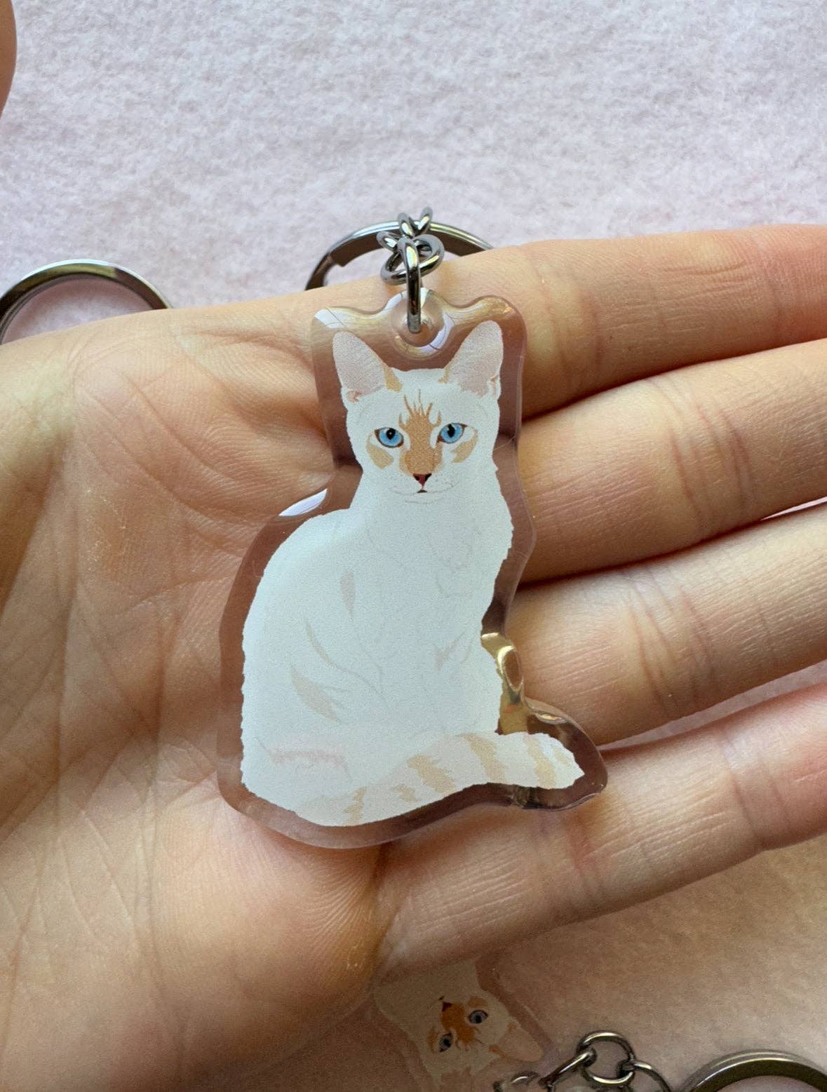 Flame Point Siamese Keychain