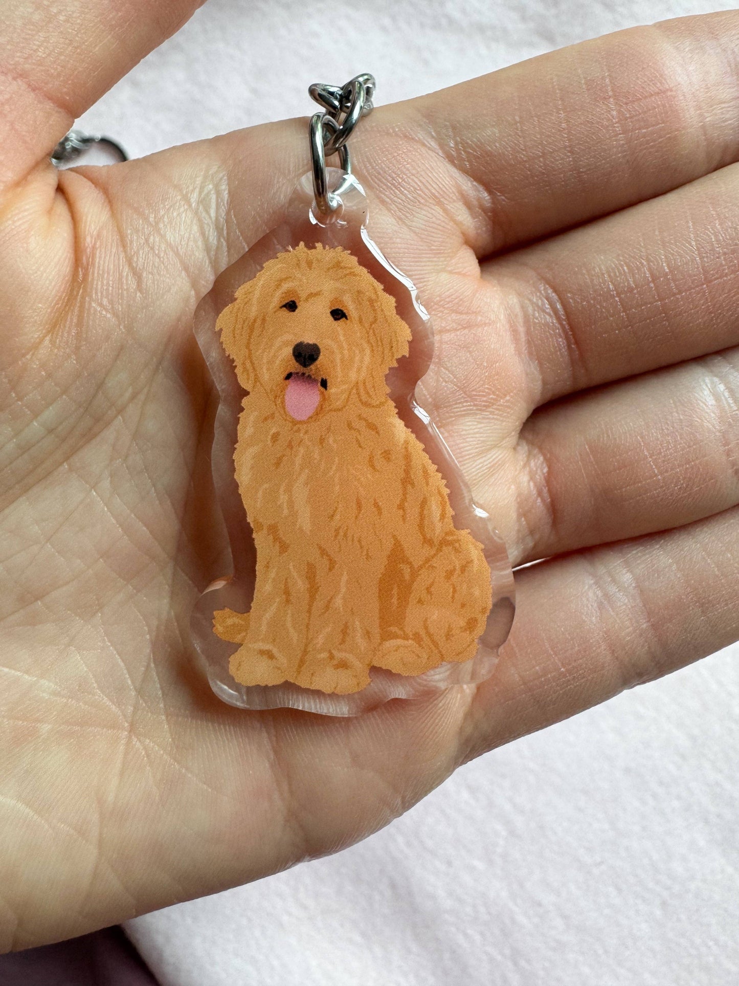 Goldendoodle, Labradoodle (Blonde) Keychain