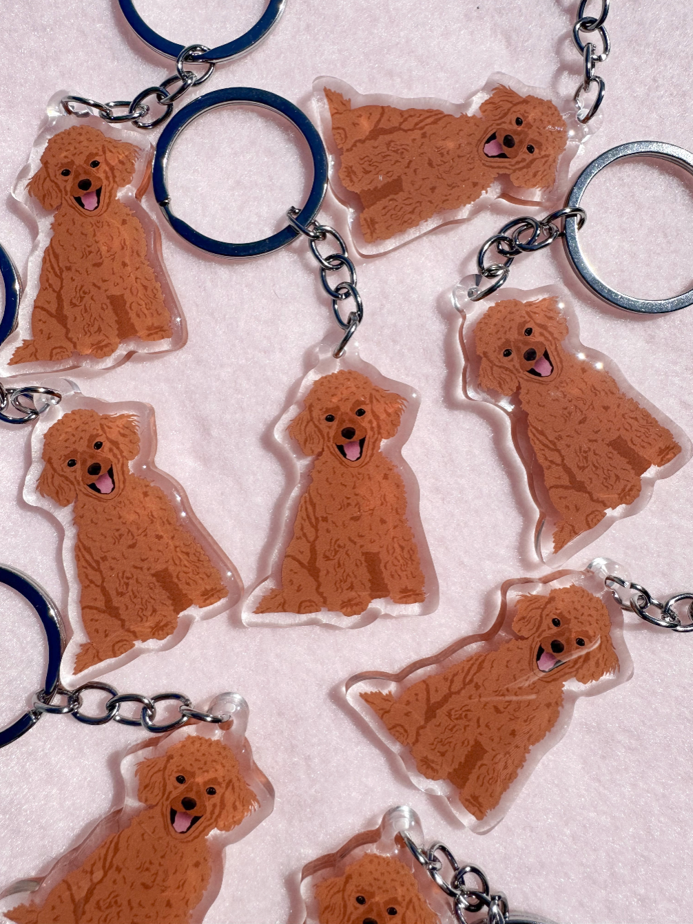 Mini Poodle, Toy Poodle (red) Keychain