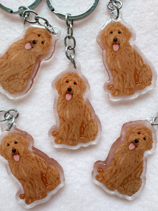 Goldendoodle, Labradoodle (red) Keychain