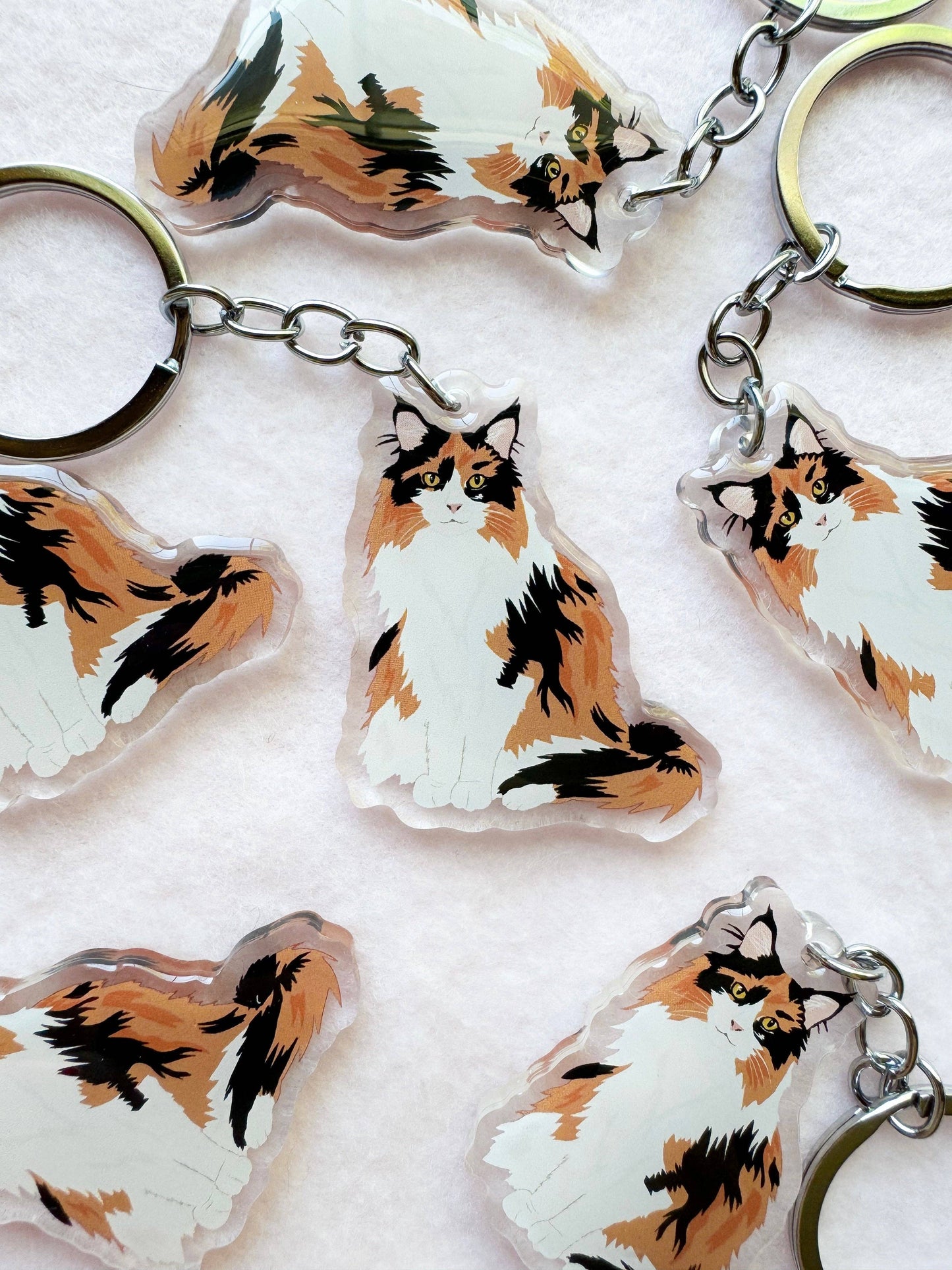 Calico (long-haired) Keychain