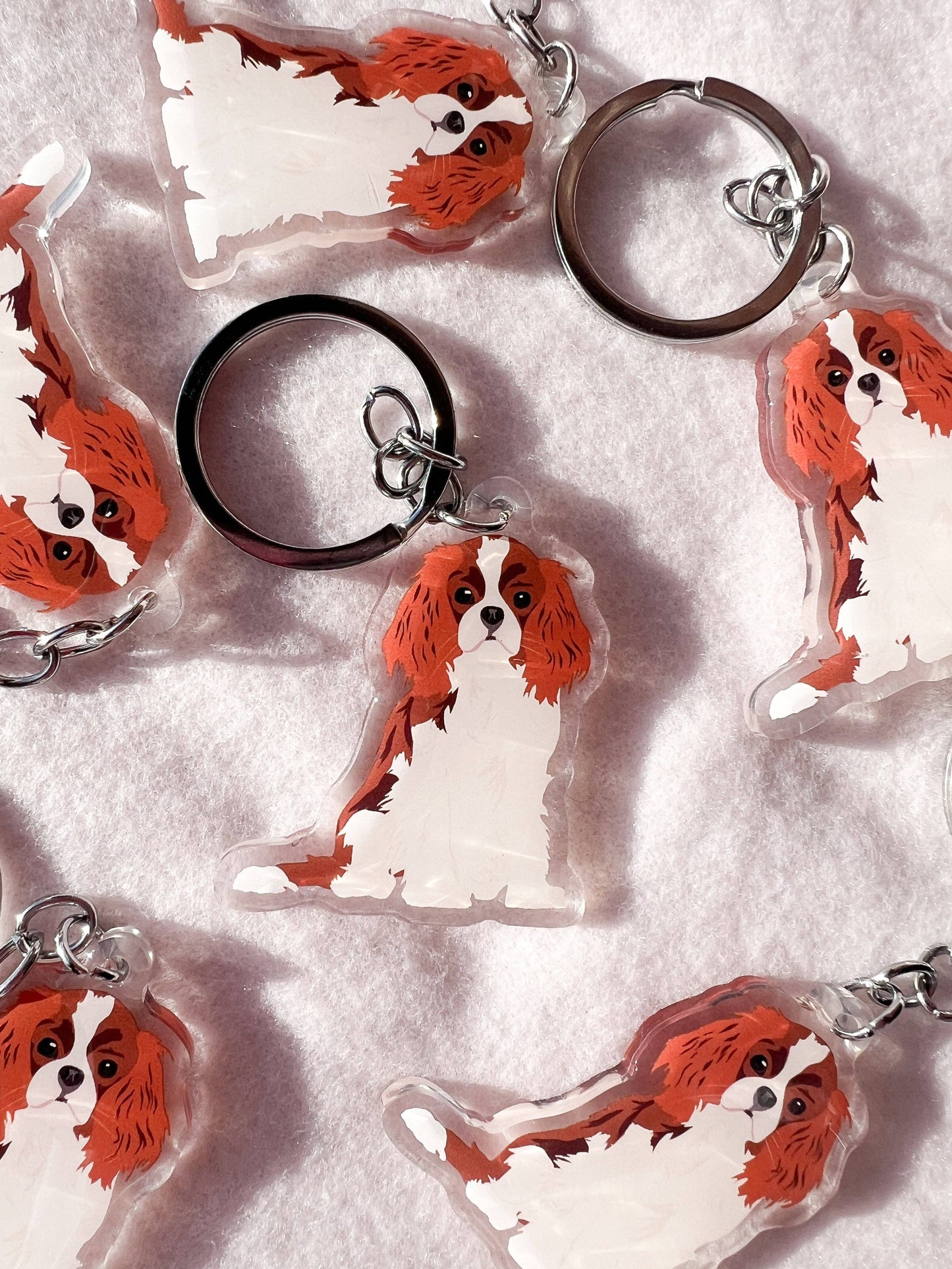 Cavalier King Charles Spaniel (red and white) Keychain