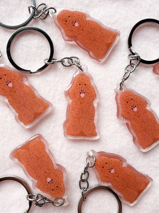 Poodle (brown/red) Keychain