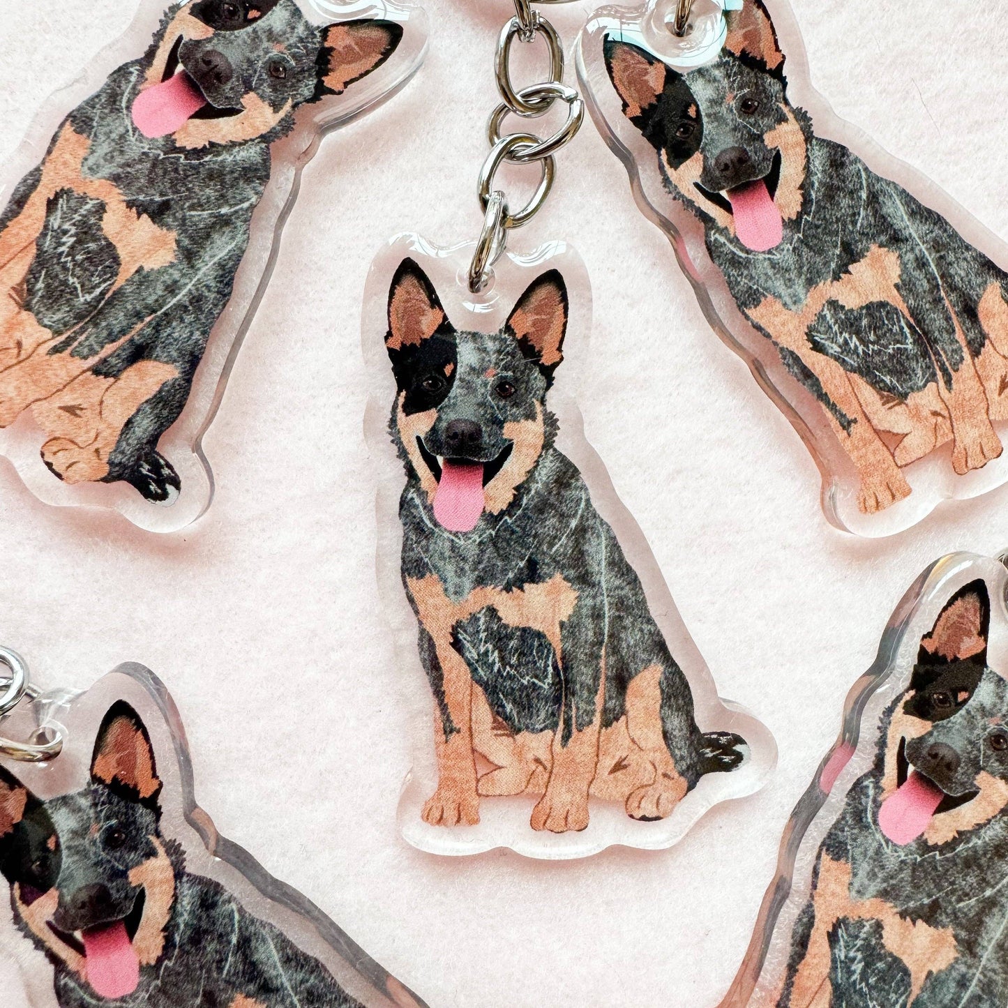 Heeler (blue), Cattle dog (blue) Keychain