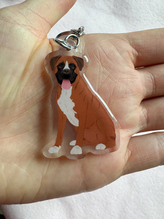 Boxer (brown) Keychain