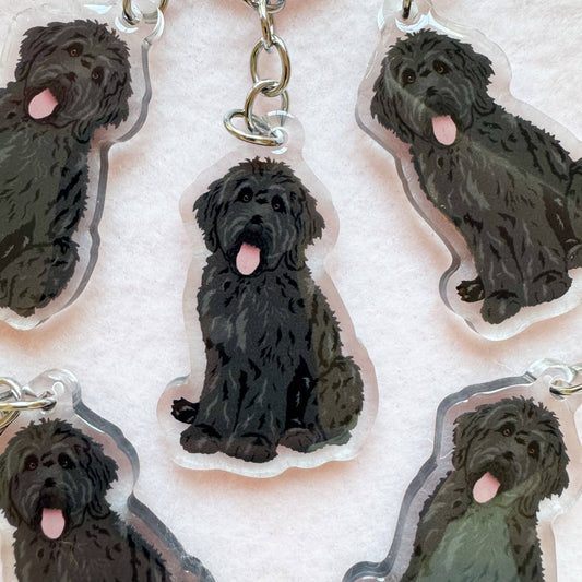 Goldendoodle, Labradoodle (Black) Keychain