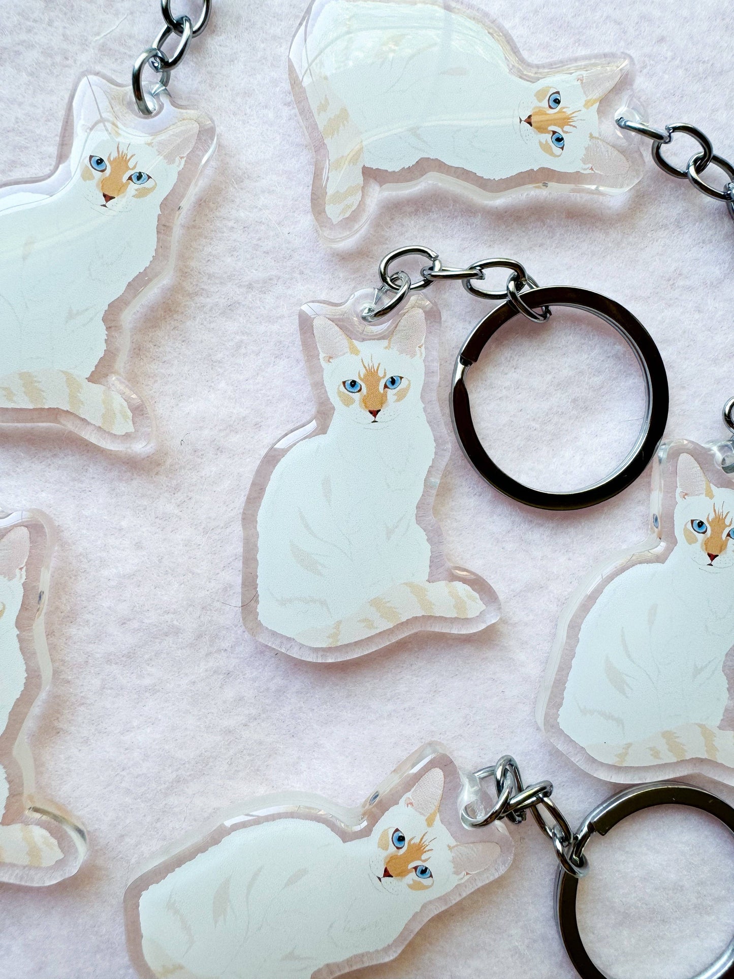 Flame Point Siamese Keychain