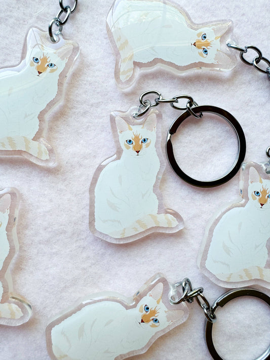 Flame Point Siamese Keychain