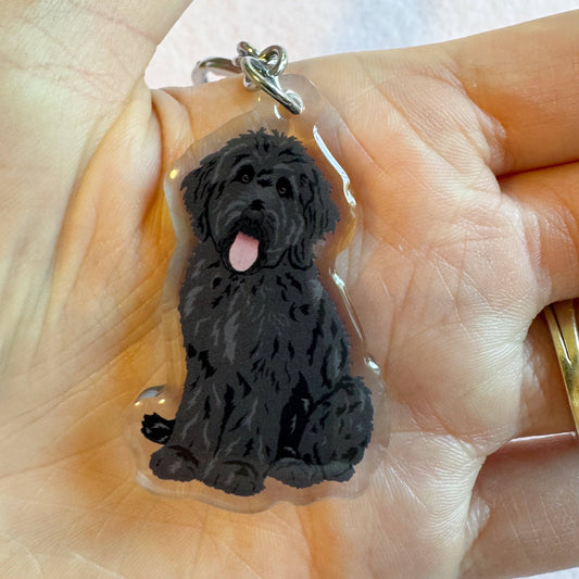 Goldendoodle, Labradoodle (Black) Keychain