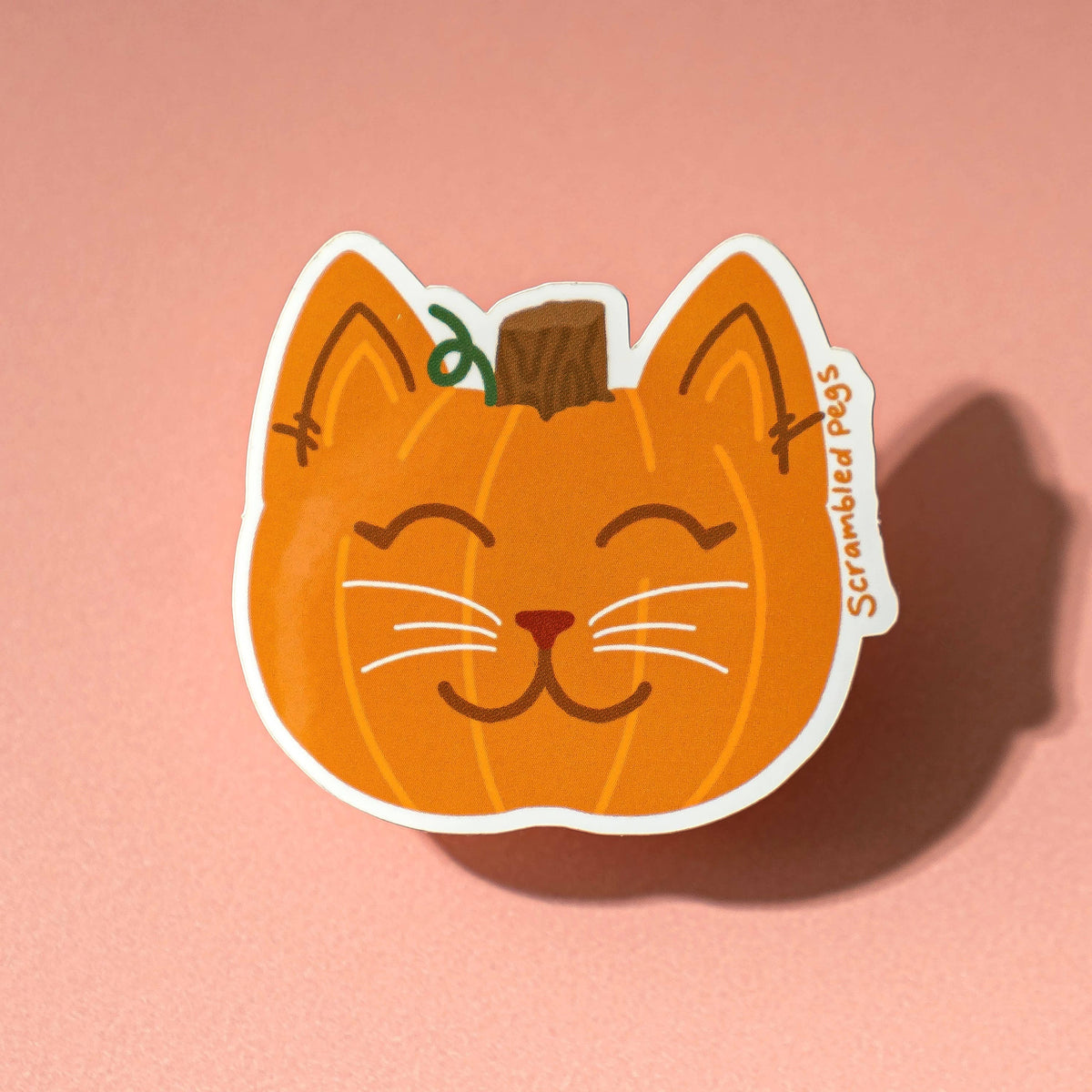 Pumpkin Cat Halloween Waterproof Kawaii Sticker Gift