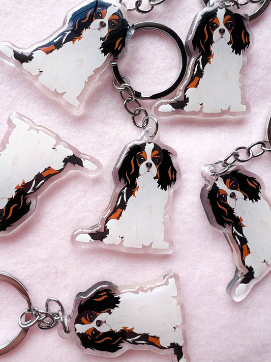 Cavalier King Charles Spaniel (tri-color) Keychain
