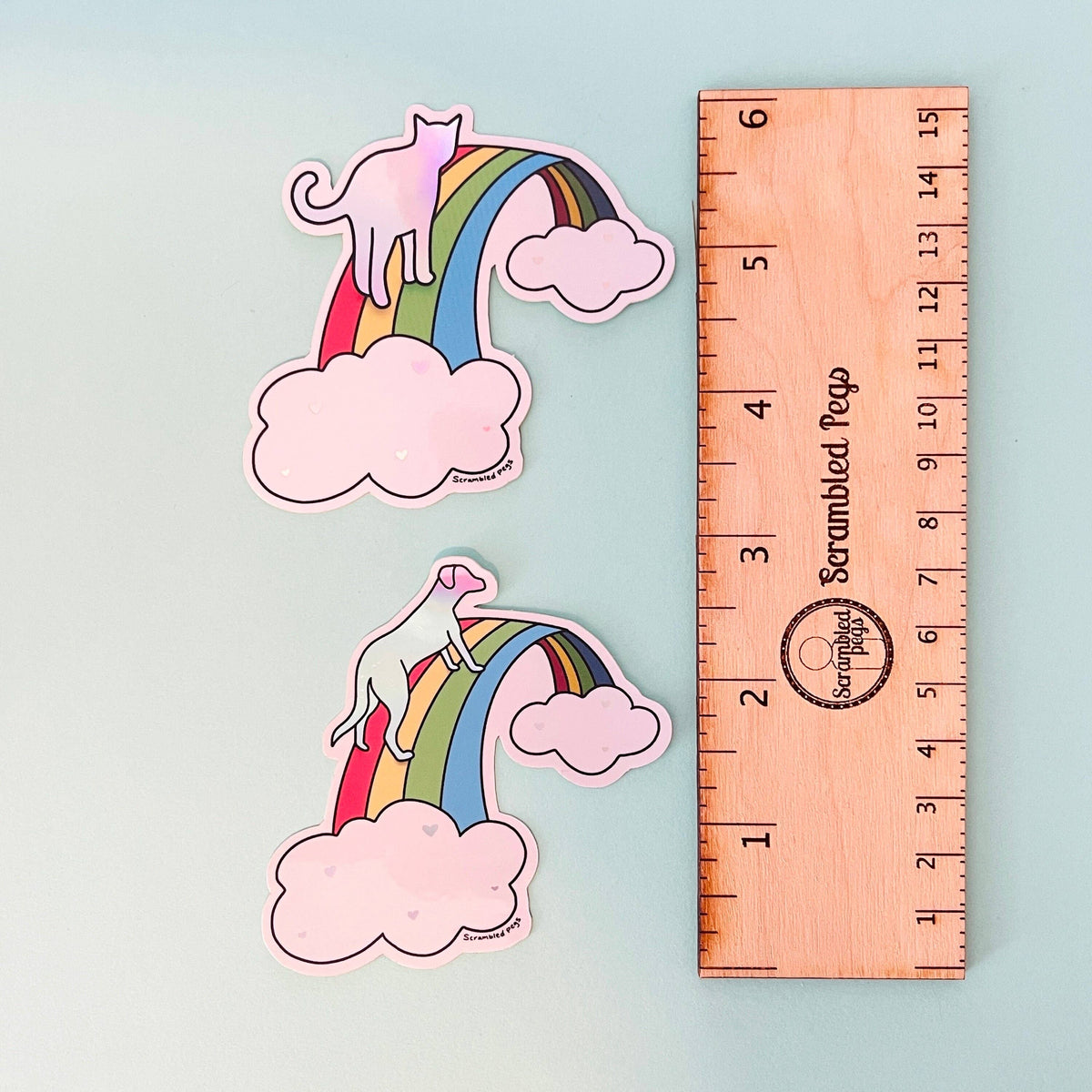 Rainbow Bridge Cat Memorial Holographic Waterproof Sticker