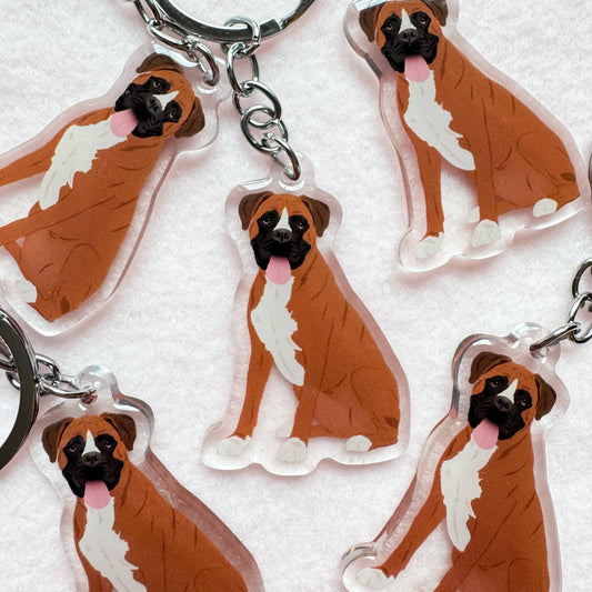 Boxer (brown) Keychain