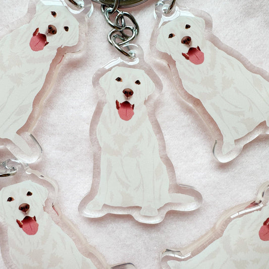 Labrador Retriever (white lab) Keychain