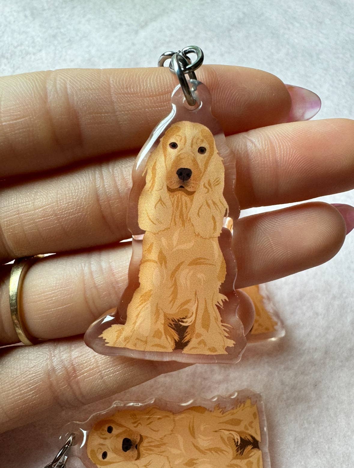 Cocker Spaniel (blonde) Keychain