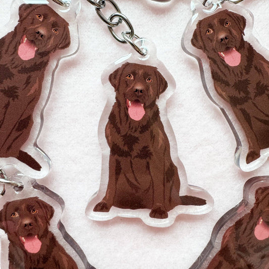 Labrador Retriever (chocolate lab) Keychain