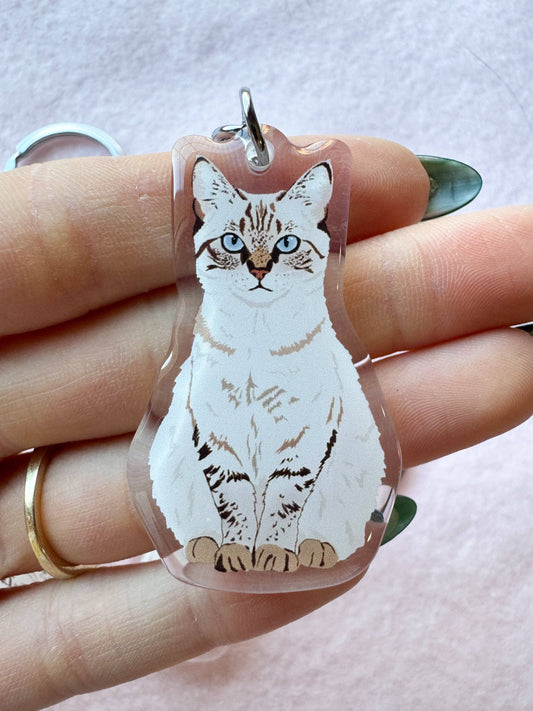 Lynx Point Siamese Keychain