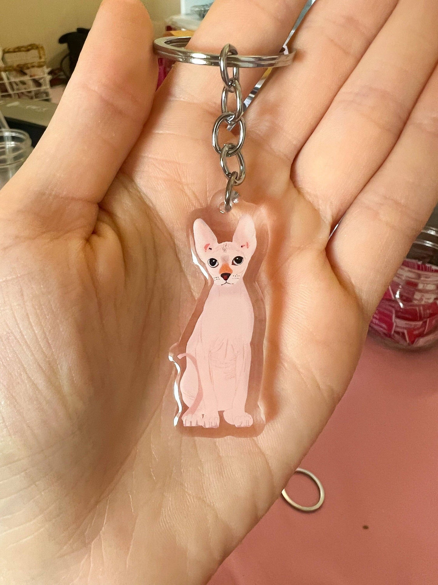 Sphynx Cat Keychain