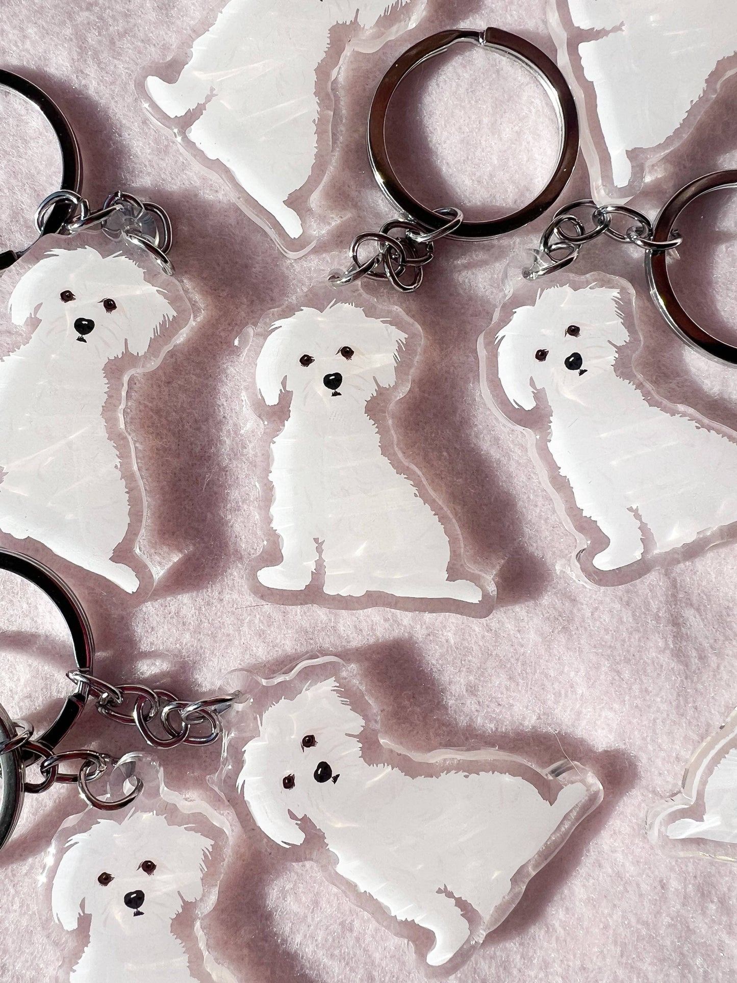 Maltese, Coton de Tulear Keychain