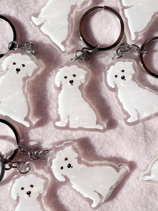 Maltese, Coton de Tulear Keychain