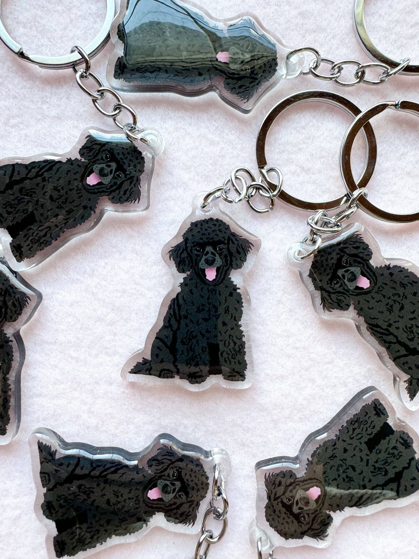 Mini Poodle, Toy Poodle (black) Keychain