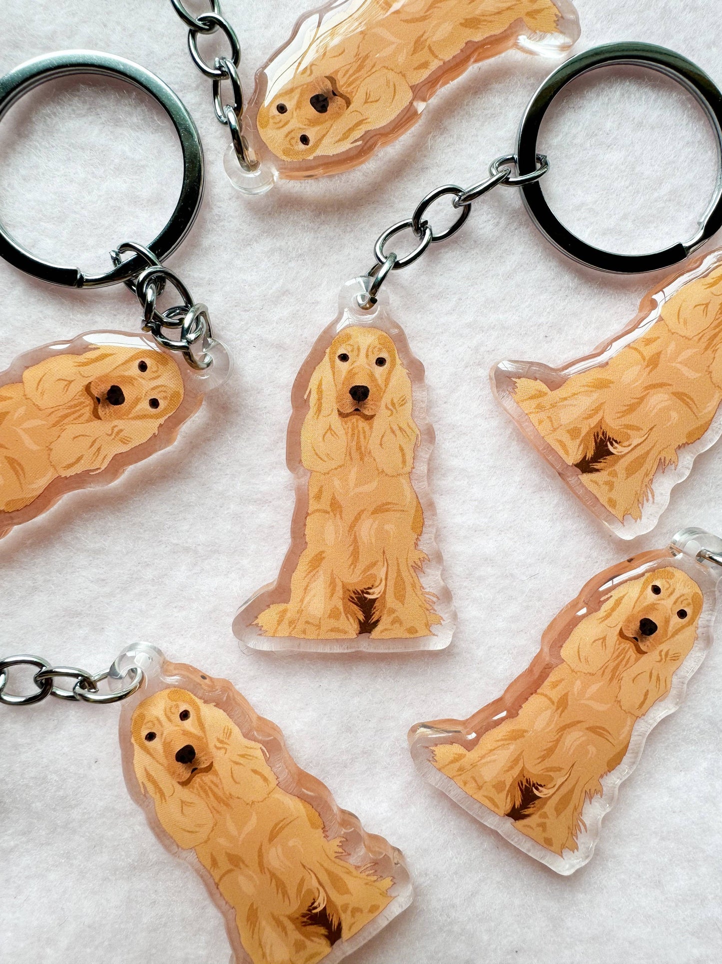 Cocker Spaniel (blonde) Keychain