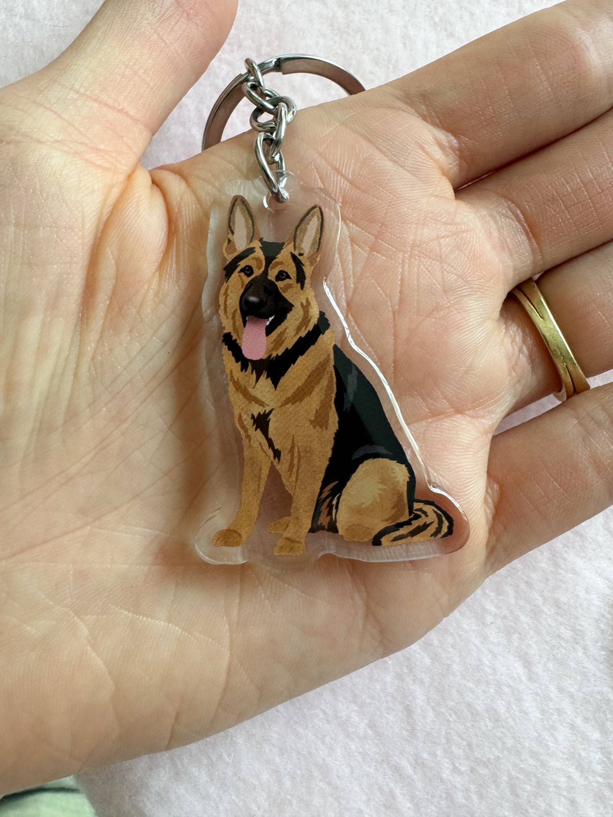 German Shepherd (black & tan) Keychain
