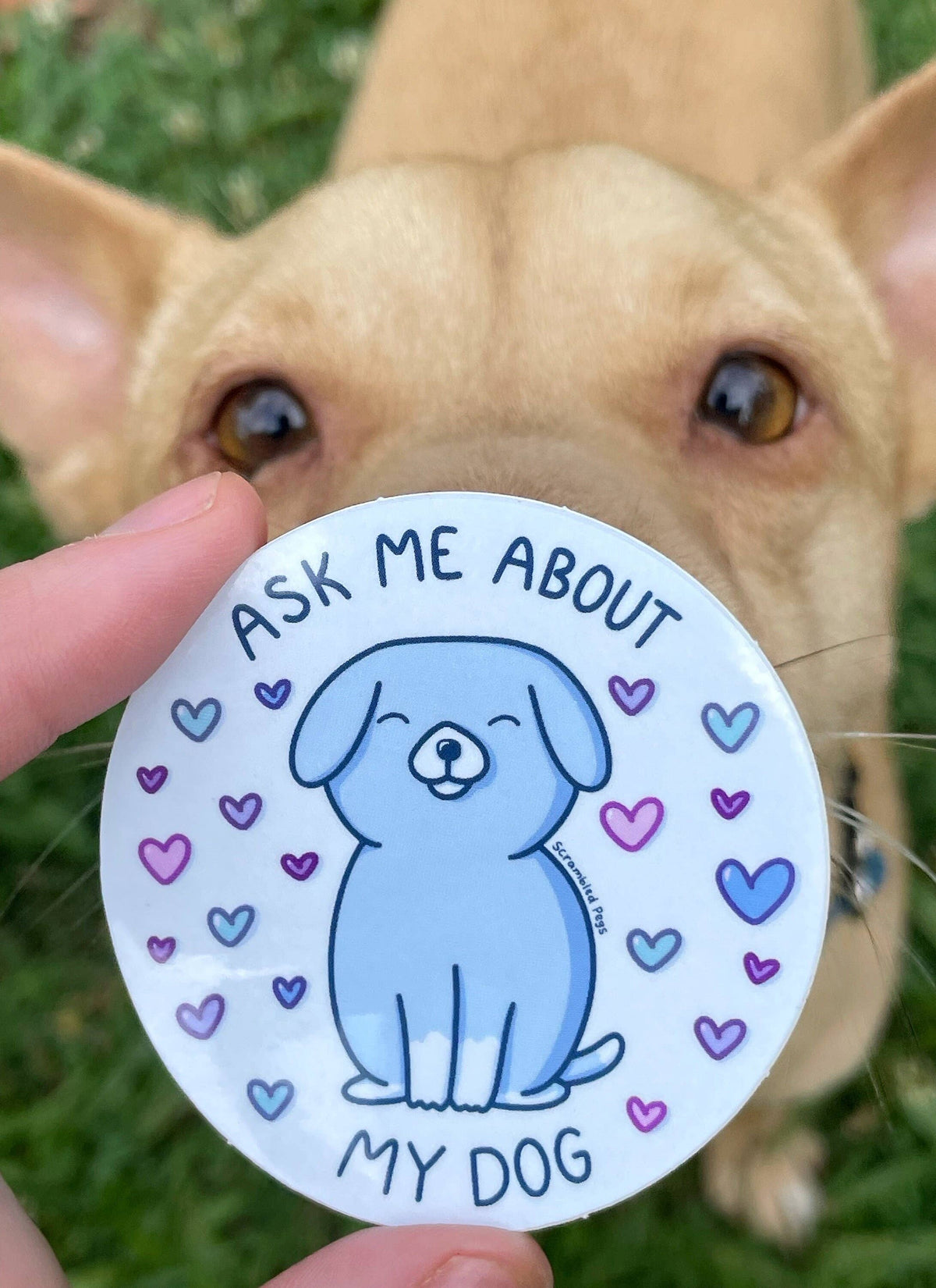 Ask Me About My Dog Waterproof Sticker