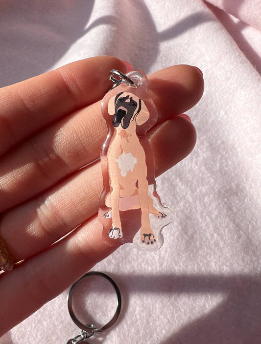 Great Dane (tan) Keychain
