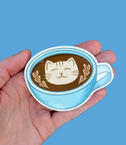 Cat in Latte Art, Coffee Shop Cute Coffe Mug Tea Cup Kitty Lover Latte Foam Design Cat Mom Gift for Friend